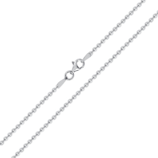 Silver 925 Rhodium Plated Rolo Diamond Cut Chain 040. BRT040R