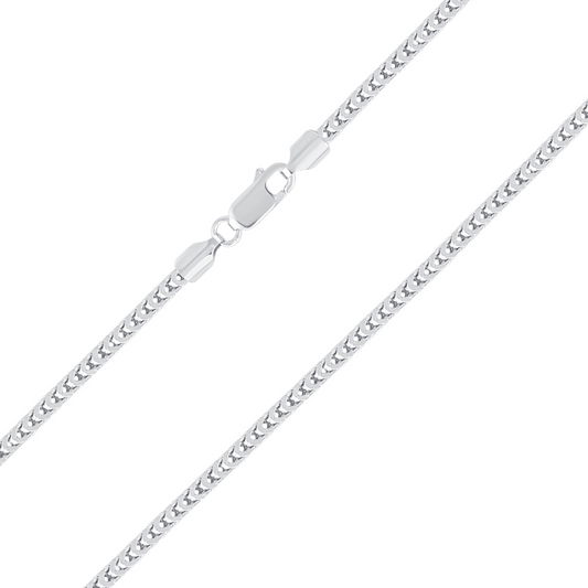 Silver 925 Rhodium Plated Franco Solid Chain. FRANCO130R