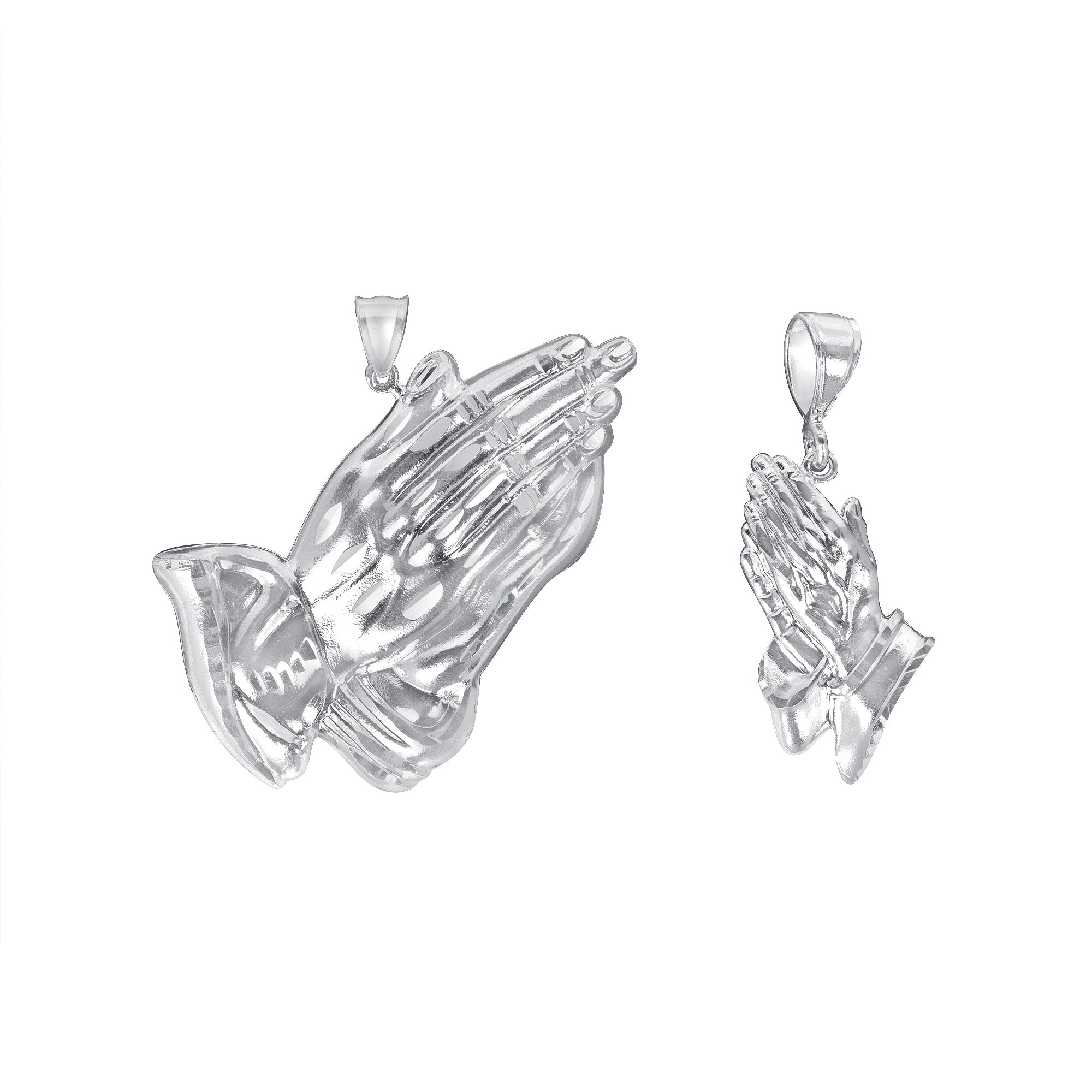 Silver 925 Praying Hands Pendant. MEDA63 dsijewelry