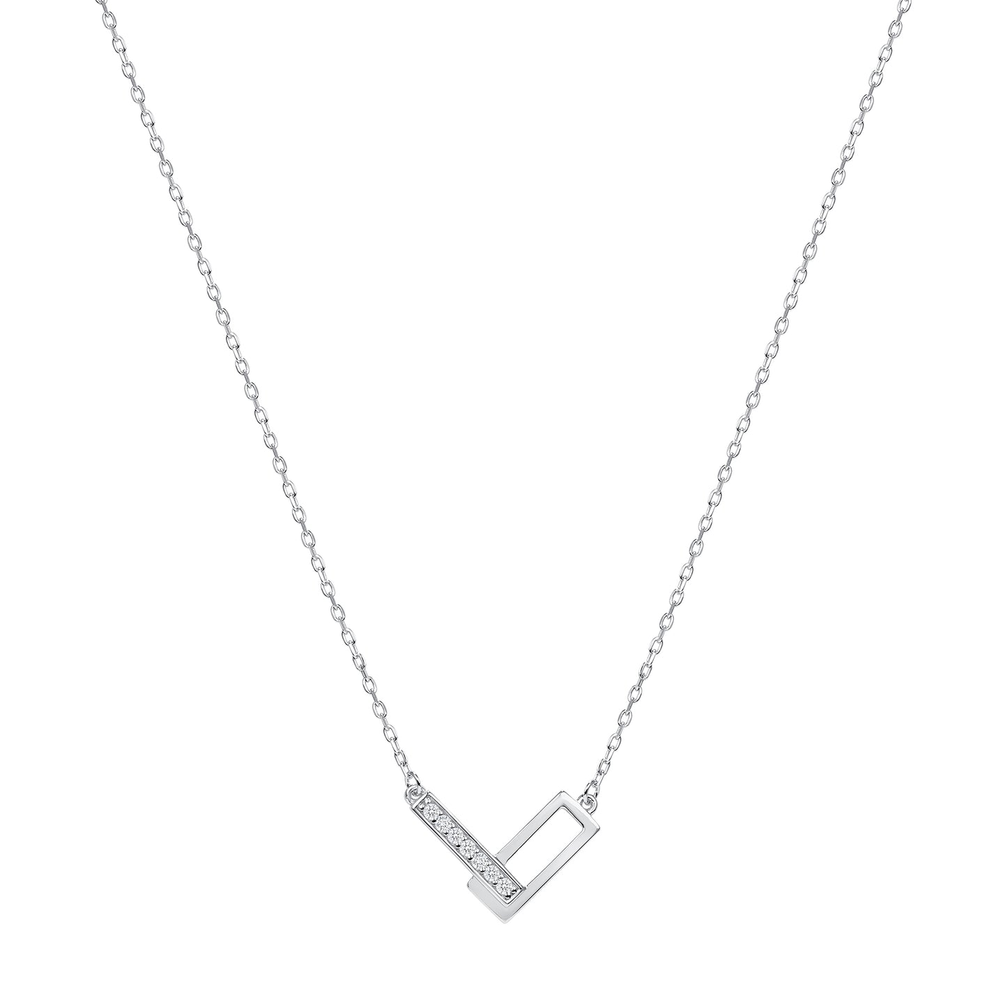 Silver 925 Rhodium Plated Clip Micro Pave Cubic Zirconia Set. SETDGN1272RHD