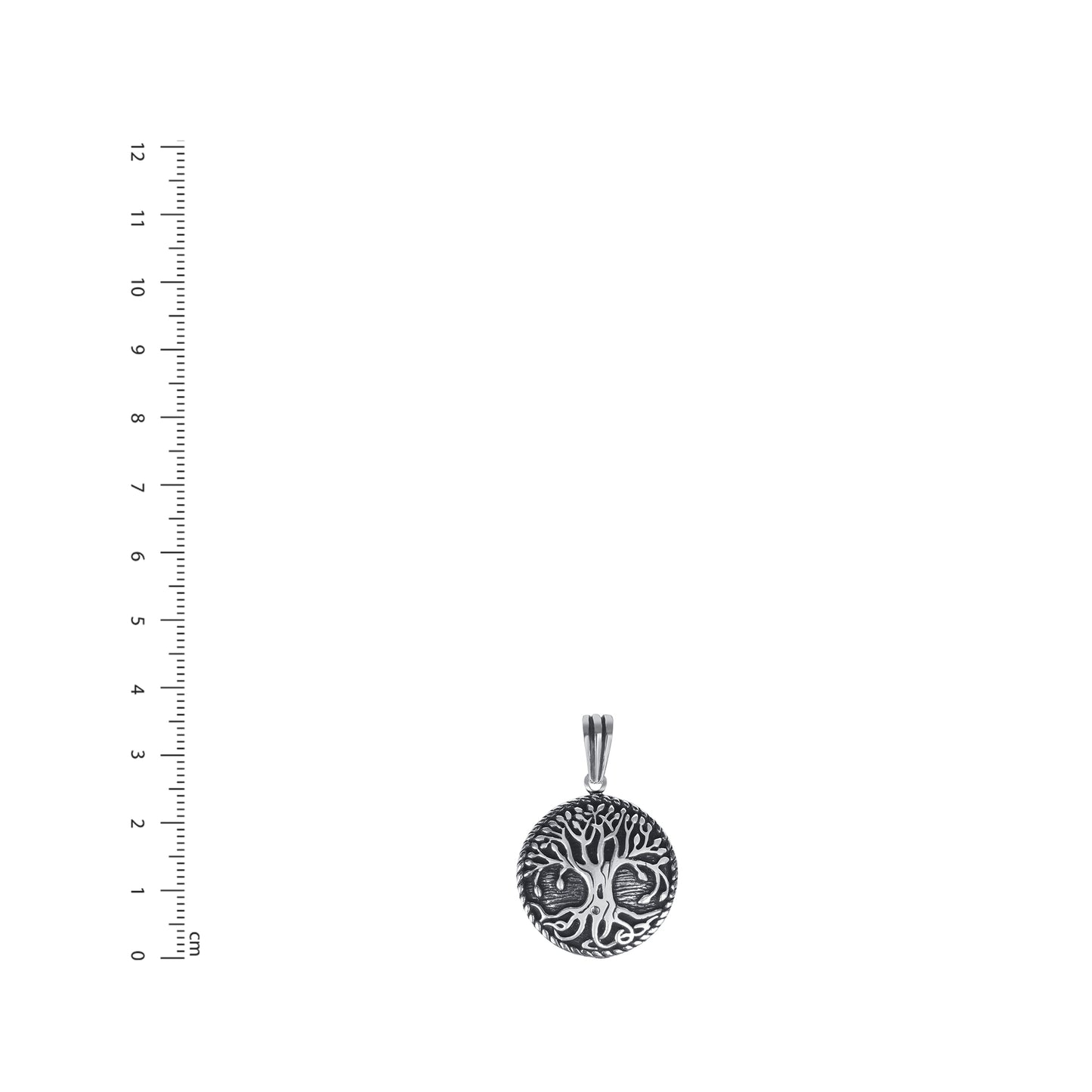 Silver 925 Tree of Life Oxidized Rope Edge Pendant. TREE03