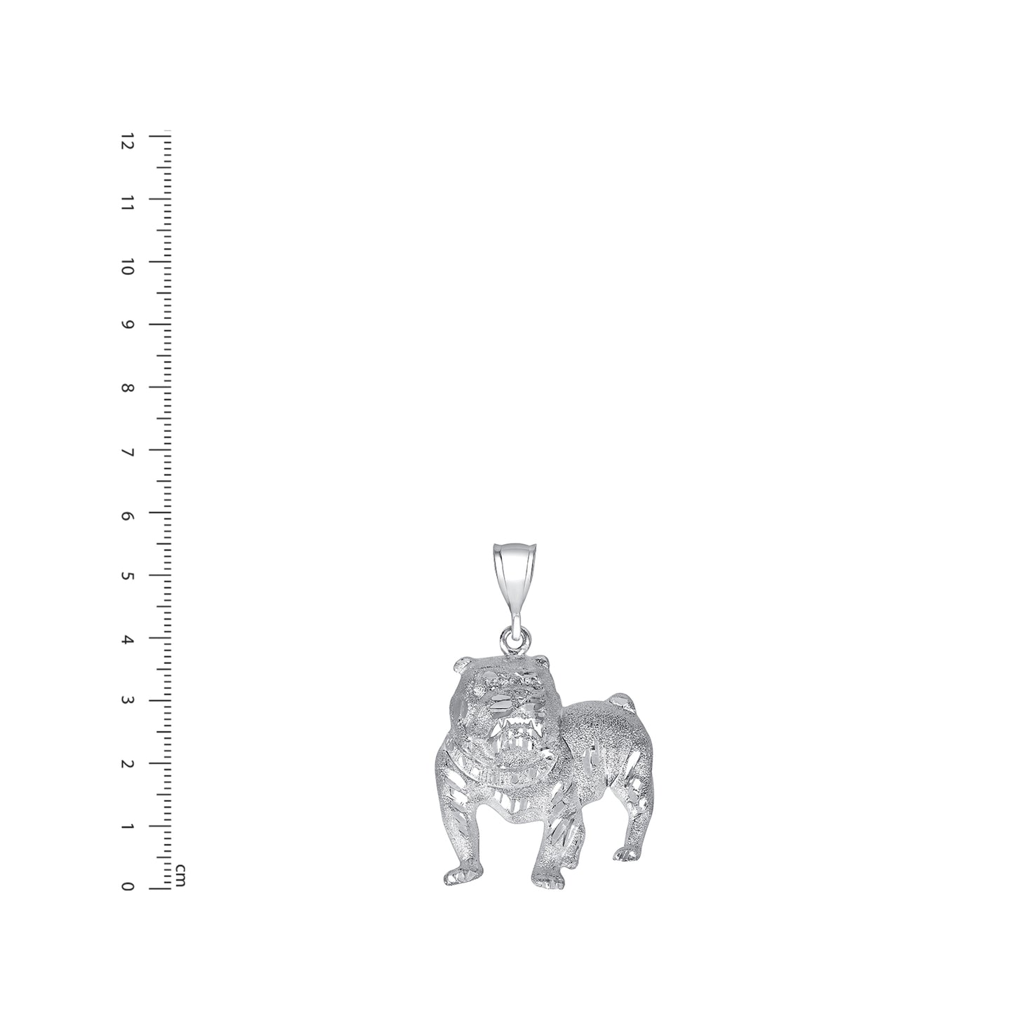 Silver 925 Bulldog Pave Cut Pendant. BULLDOG01