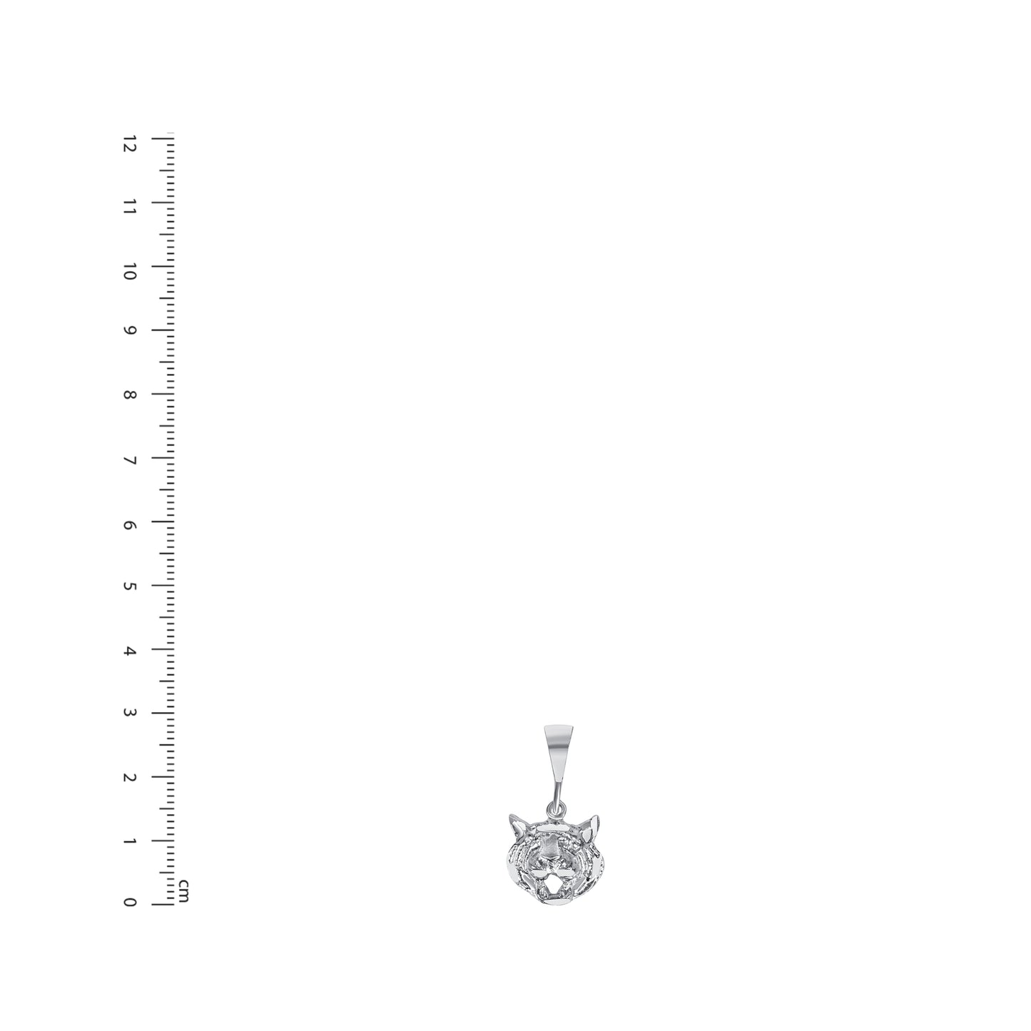 Silver 925 Tiger Head with Teeth Diamond Cut Pendant. TIGER01