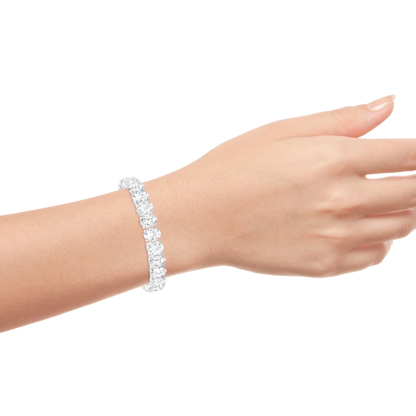 Silver 925 Rhodium Plated 8mm. Cubic Zirconia Tennis Bracelet. BB3952-8