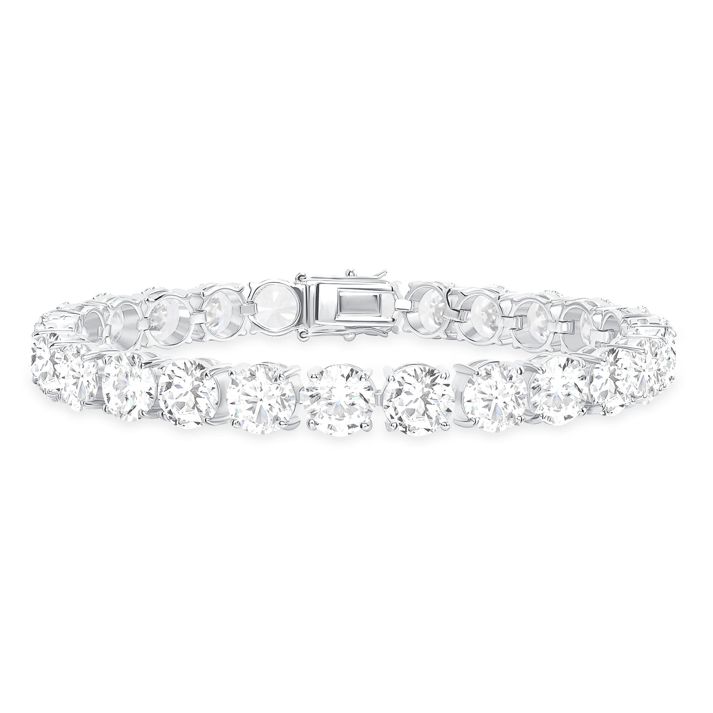 Silver 925 Rhodium Plated 8mm. Cubic Zirconia Tennis Bracelet. BB3952-8