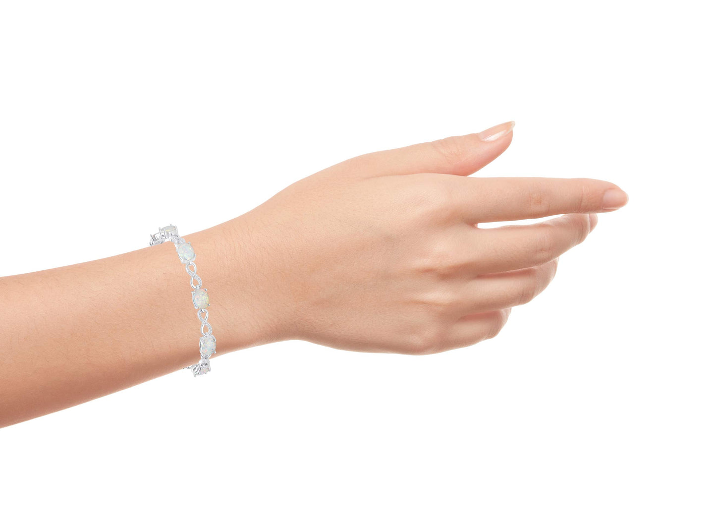 Sterling Silver Infiniti Style Opal Bracelet