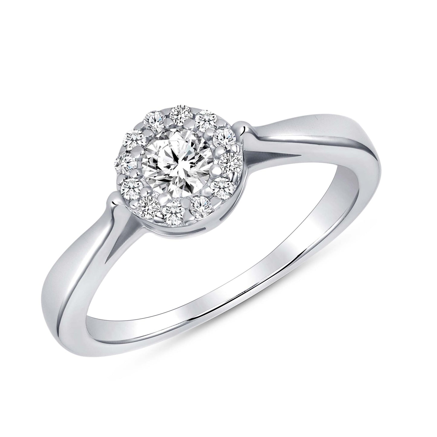 Sterling Silver Micro Pave Plain Ring