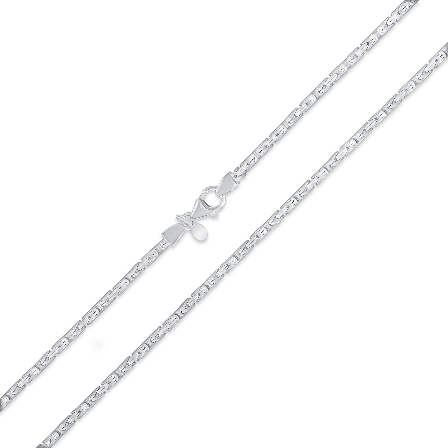 Silver 925 Square Byzantine 050 Chain 2 mm. BYZ050