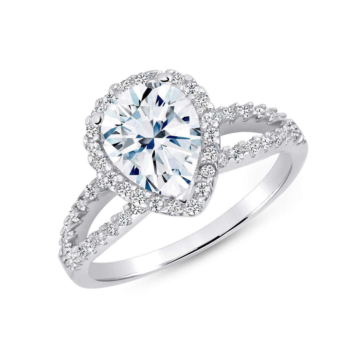 Sterling Silver Eternity Band Solitaire Ring