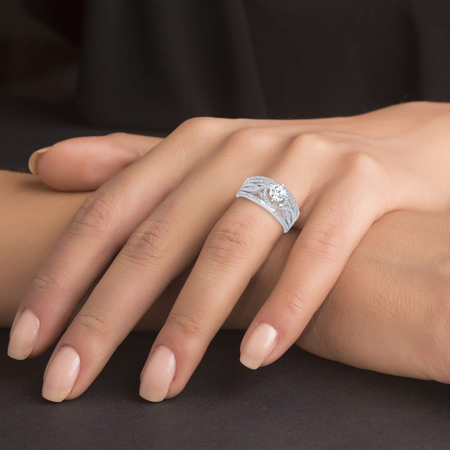 Sterling Silver 2 Piece Wedding Ring