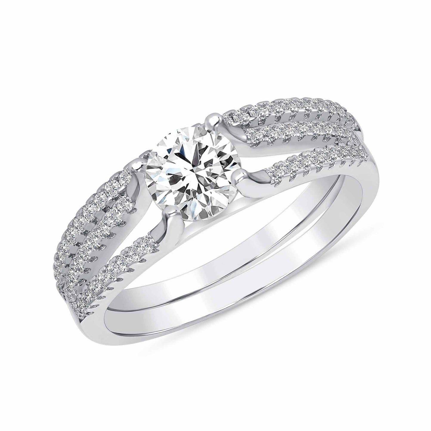 Sterling Silver 2 Piece Wedding Ring