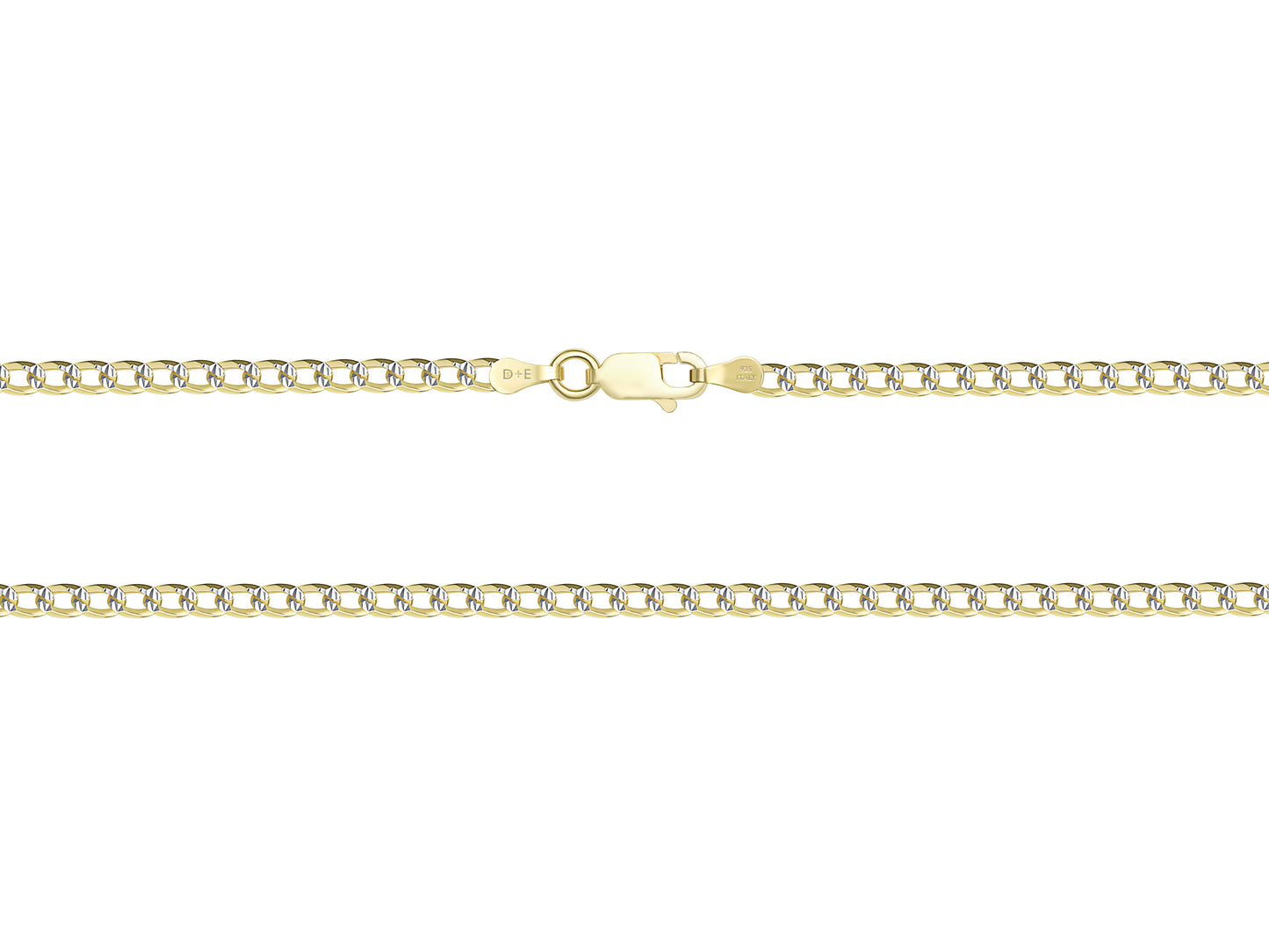 Sterling Silver Cuban 2 Tone Pave Chain