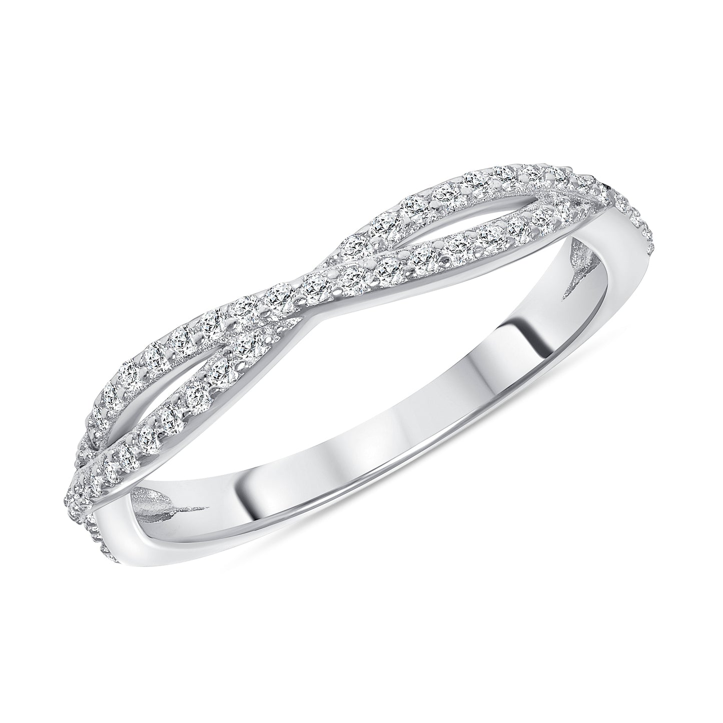 Silver 925 Round Cubic Zirconia Engagement Ring Set. GR7663