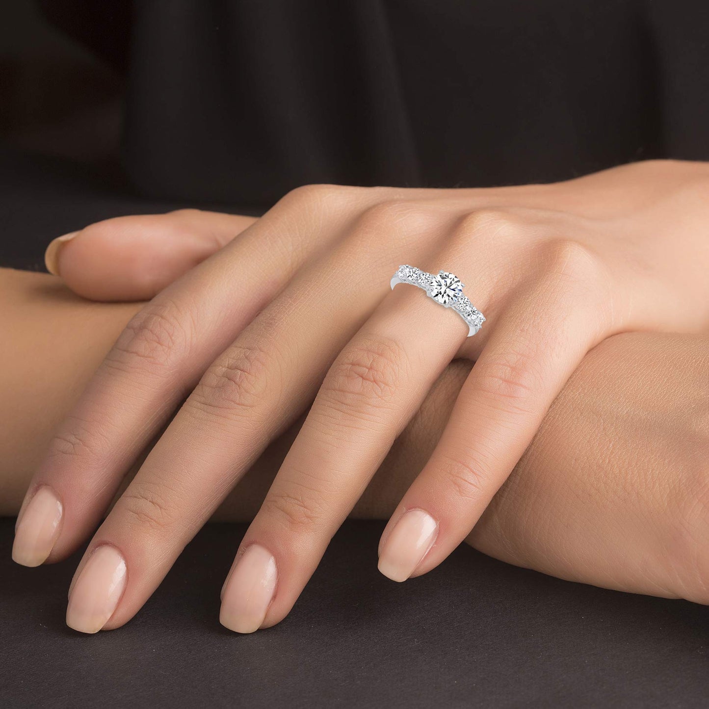 Sterling Silver Cz Solitaire Ring