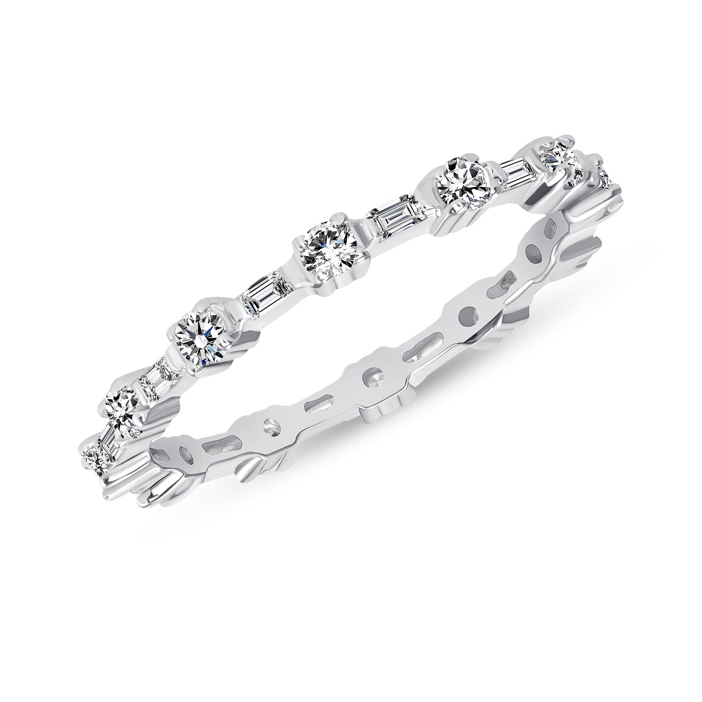 Sterling Silver Style Baguette Ring