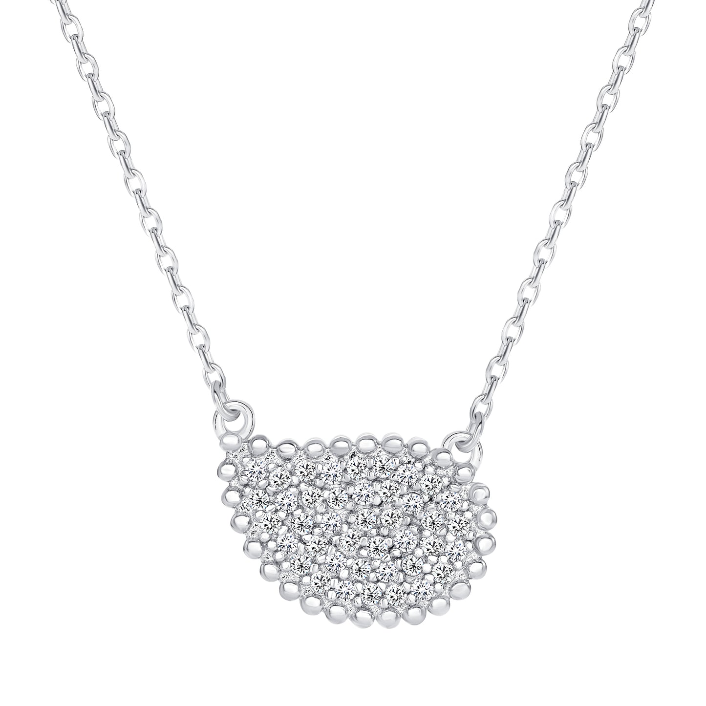 Silver 925 Rhodium Plated Tear Micro Pave Cubic Zirconia Set. SETDGN1016RHD