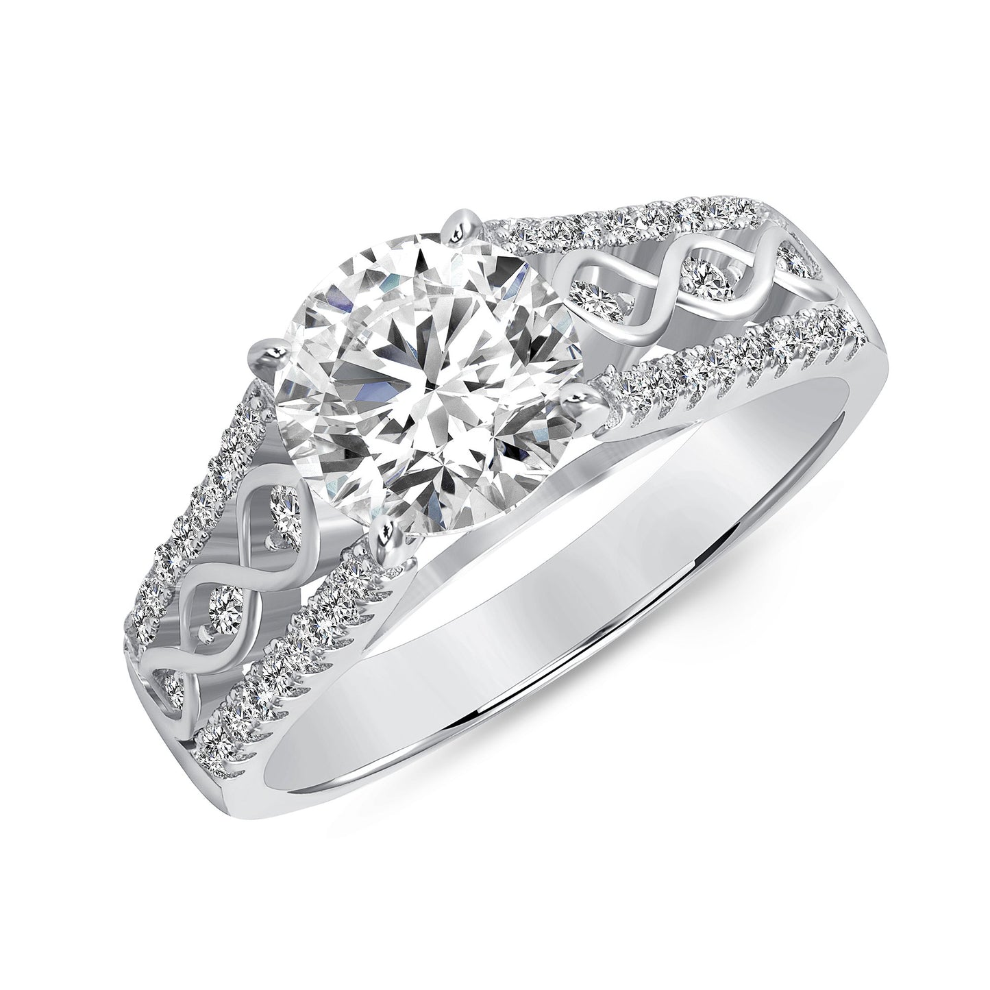 Sterling Silver Infinity Engagement Ring