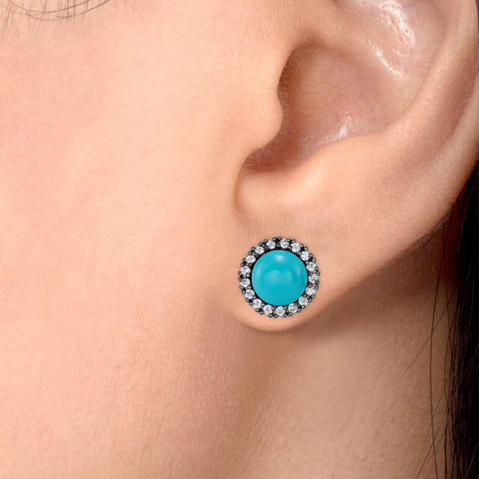 925 Sterling Silver Turquoise Stud Earring