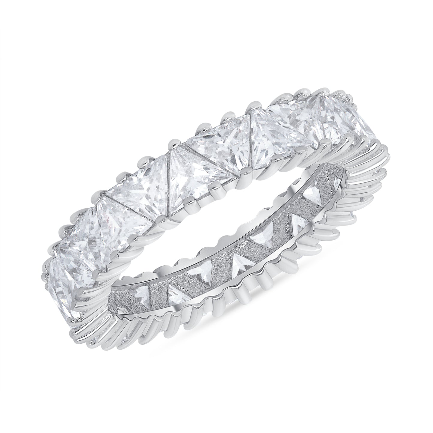 Silver 925 Triangle Baguette Ring. FD028