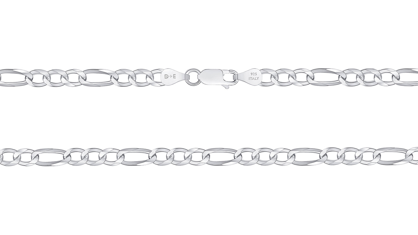 Silver 925 Figaro 5.6 mm 150 Chain. FIG150