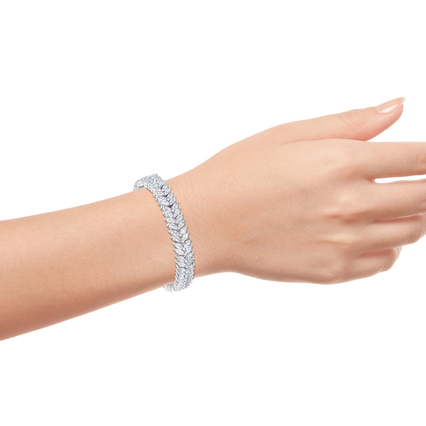 2 Row Marquise Tennis Bracelet Clear Cz