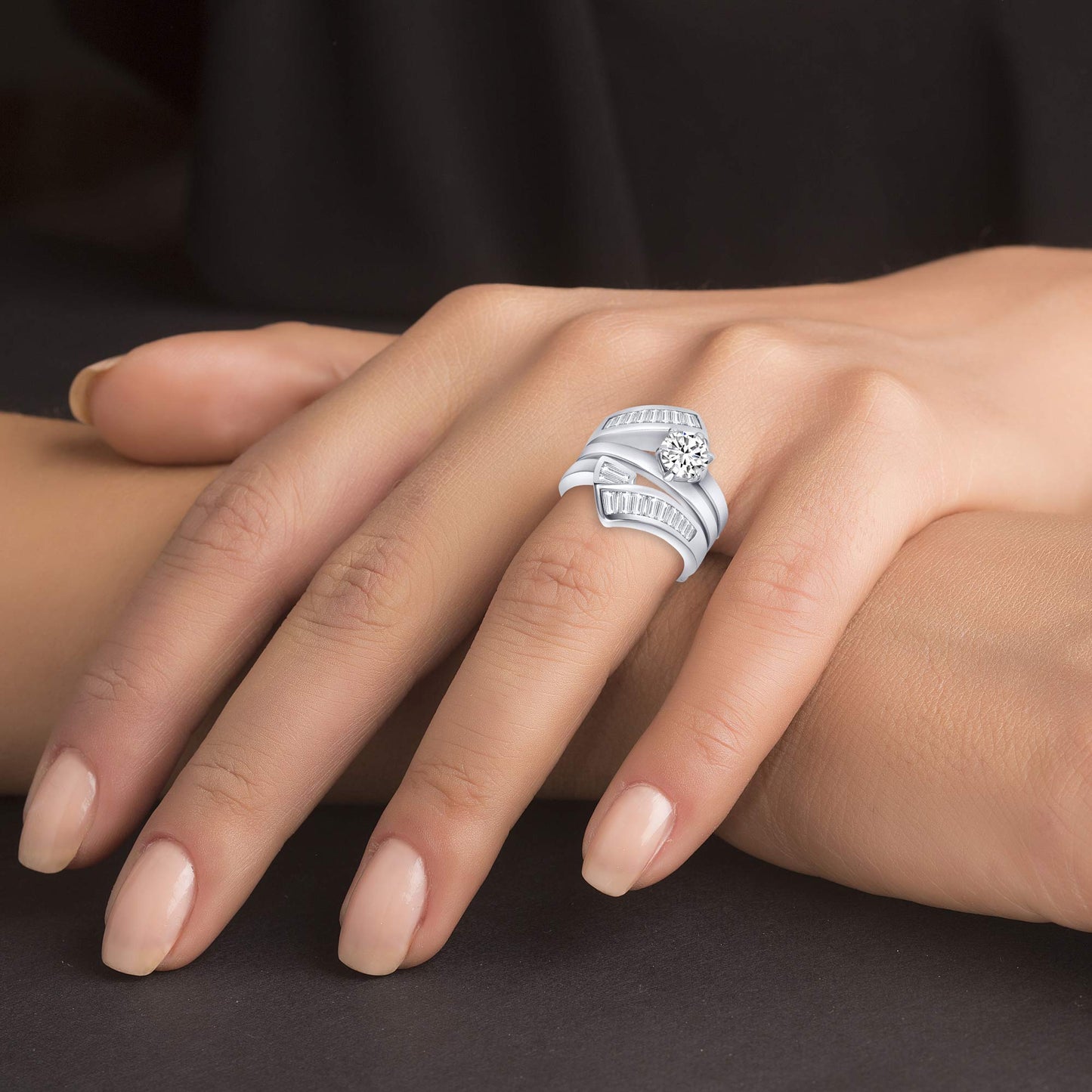 Sterling Silver 2 Piece Wedding Ring