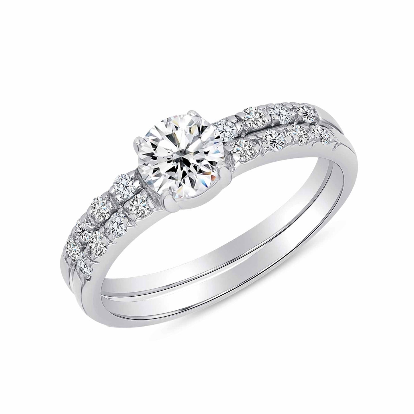 Sterling Silver 2 Piece Wedding Ring