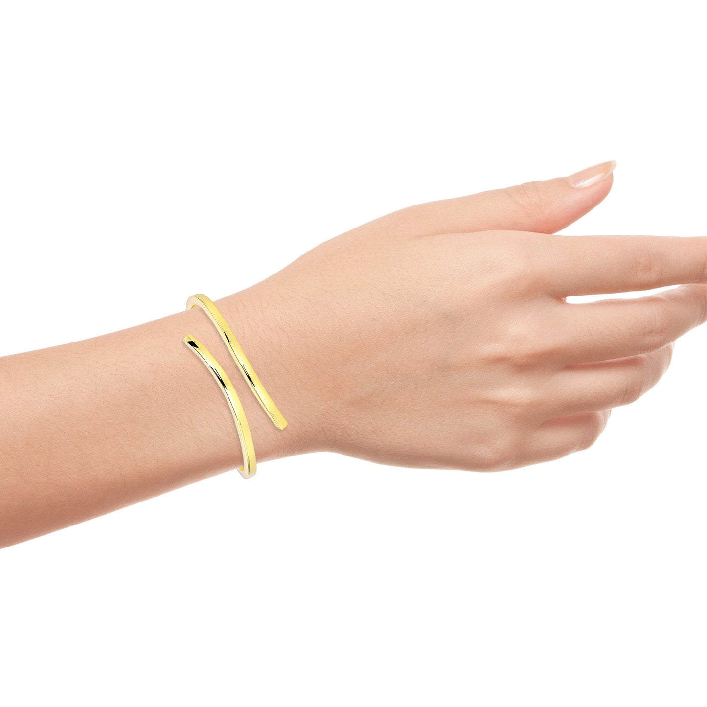 Sterling Silver Endless Curve Plain Cuff Bracelet