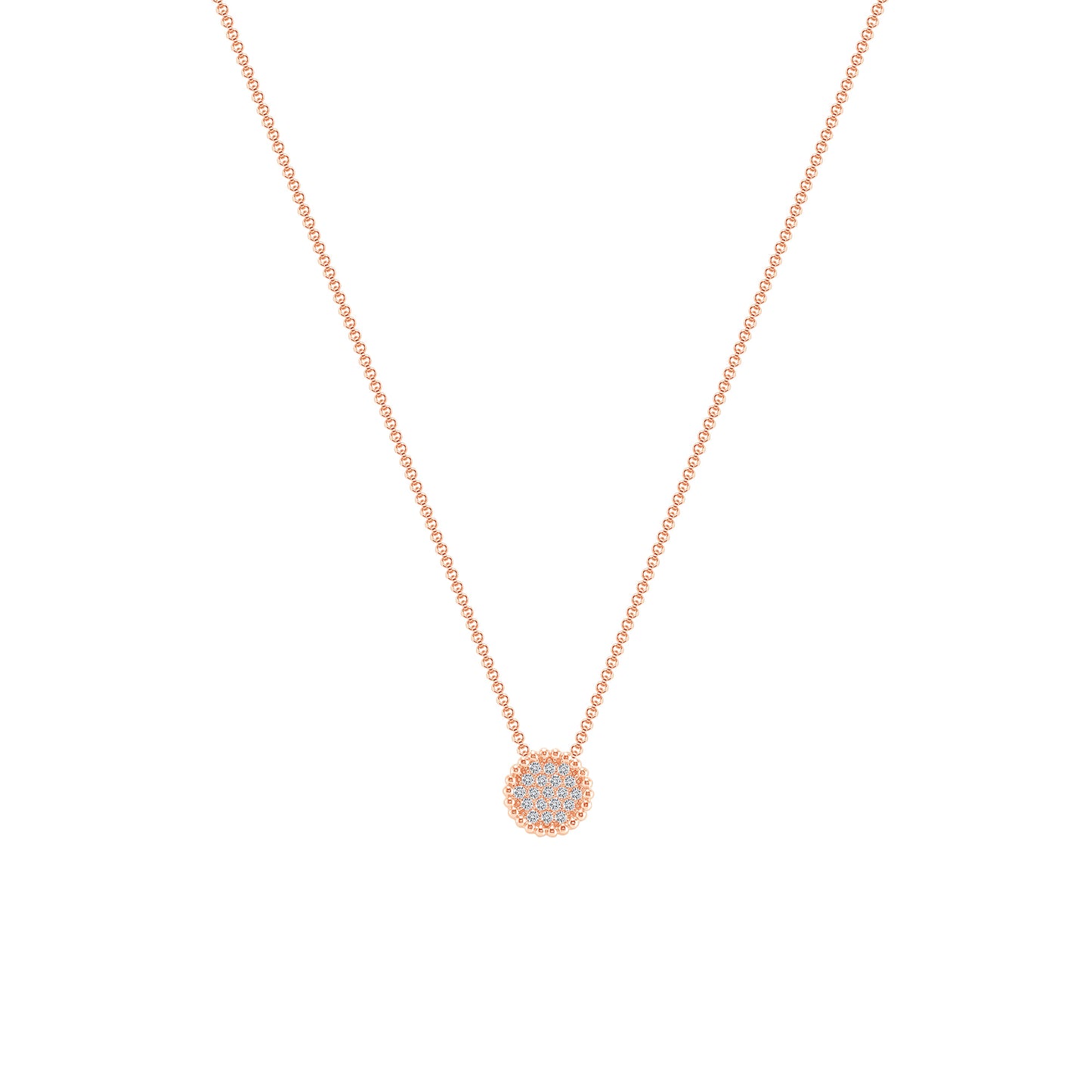 Silver 925 Rose Gold Plated Micro Pave Full Cubic Zirconia Circle Pendant. ITP209-RG