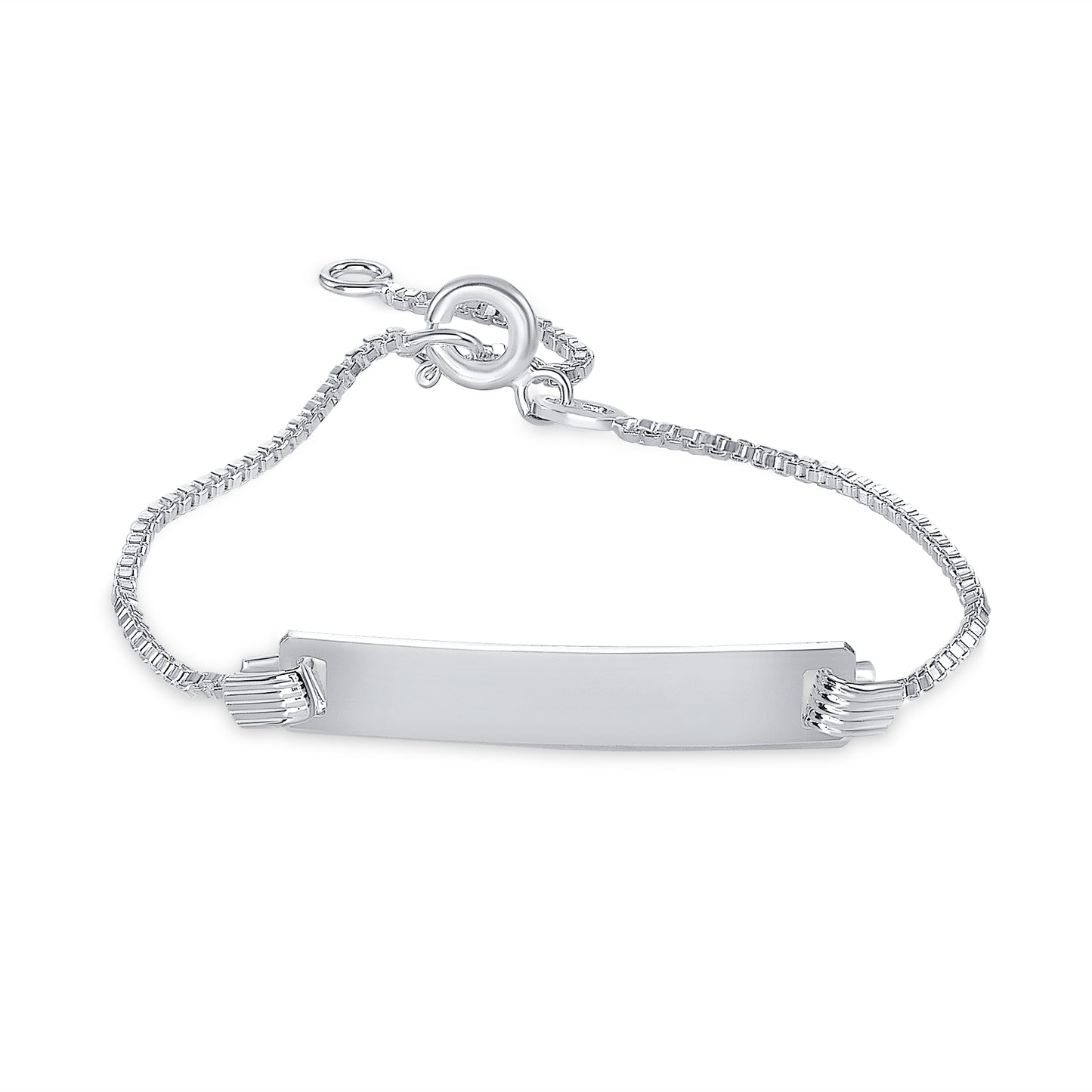 Silver Kids ID Box 024 Bracelet. KIDID011