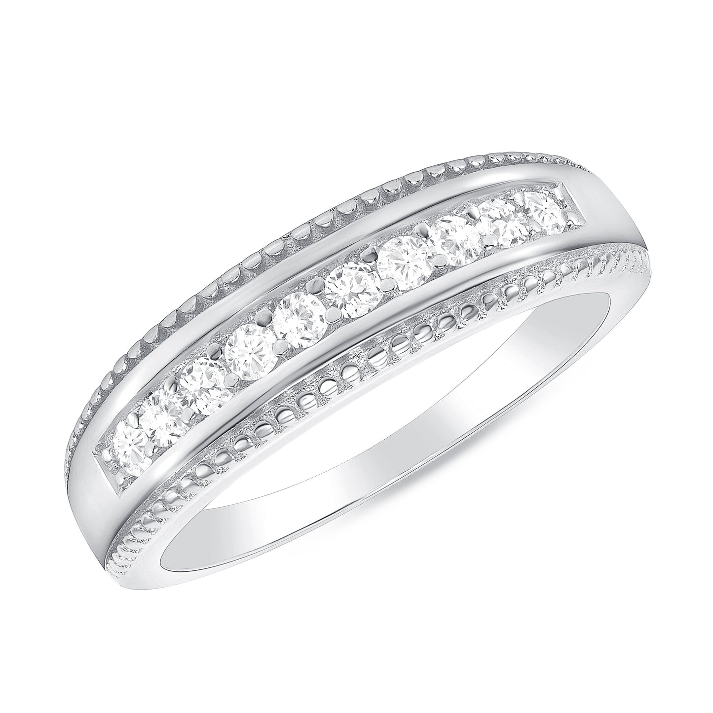 Silver 925 Trios Round Cubic Zirconia Rings. NY-N2309