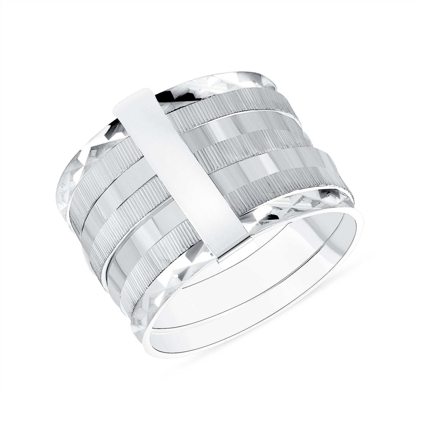 Silver 925 Seminario Plain Cubic Zirconia Ring. RGMX20