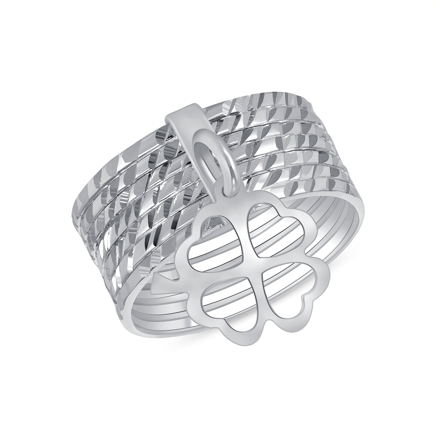 Silver 925 Seminario Treboles Pendant Ring. RGMX22