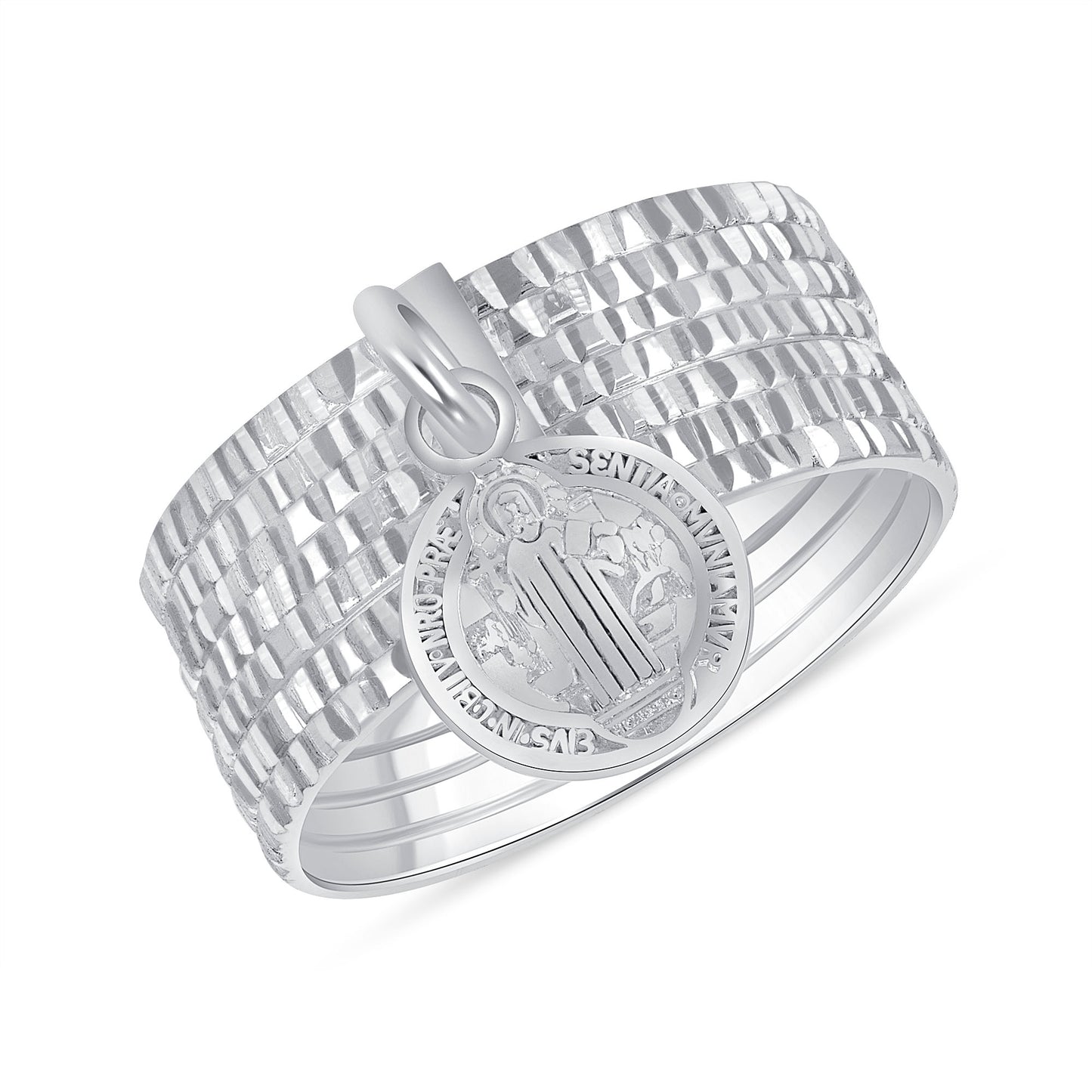 Silver 925 Seminario San Benito (Saint Benedict) Pendant Ring. RGMX24