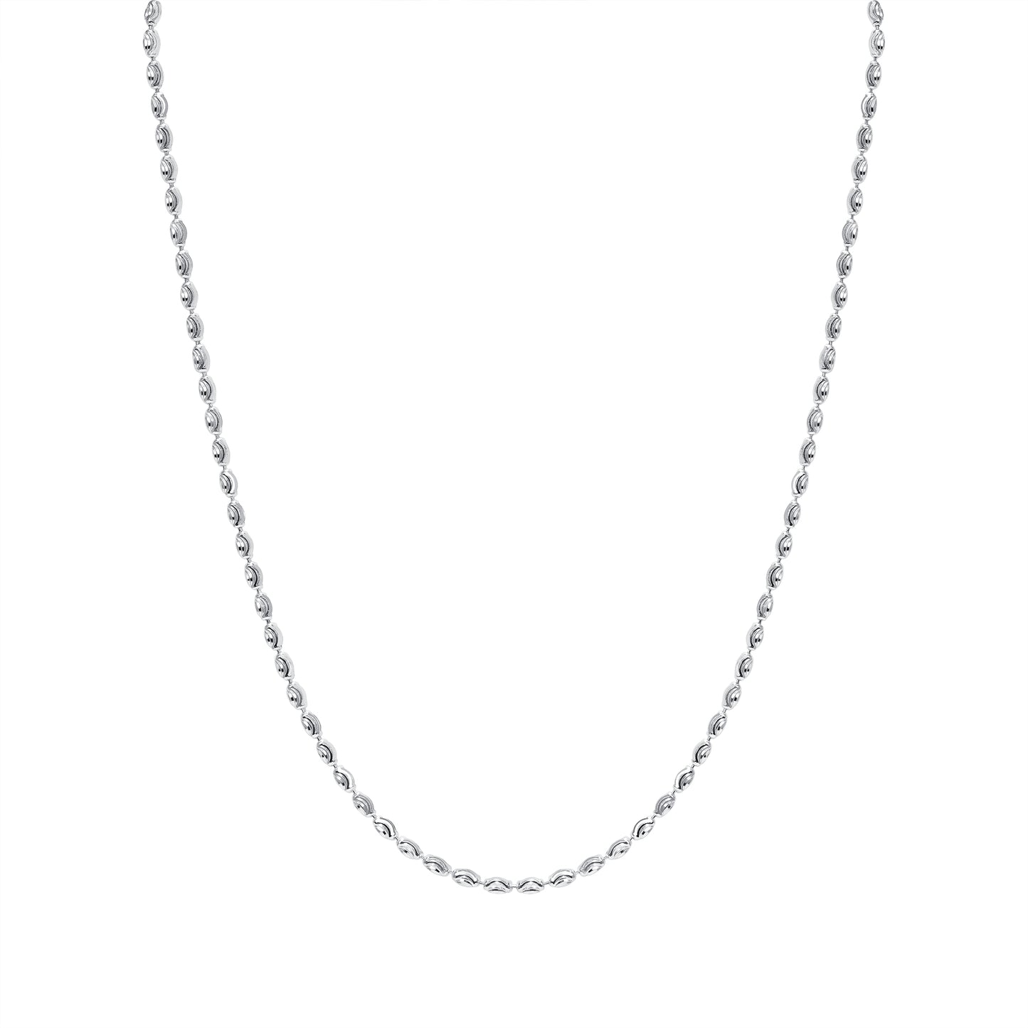 Silver 925 Rhodium Plated Rice 002 Chain. RICE002R