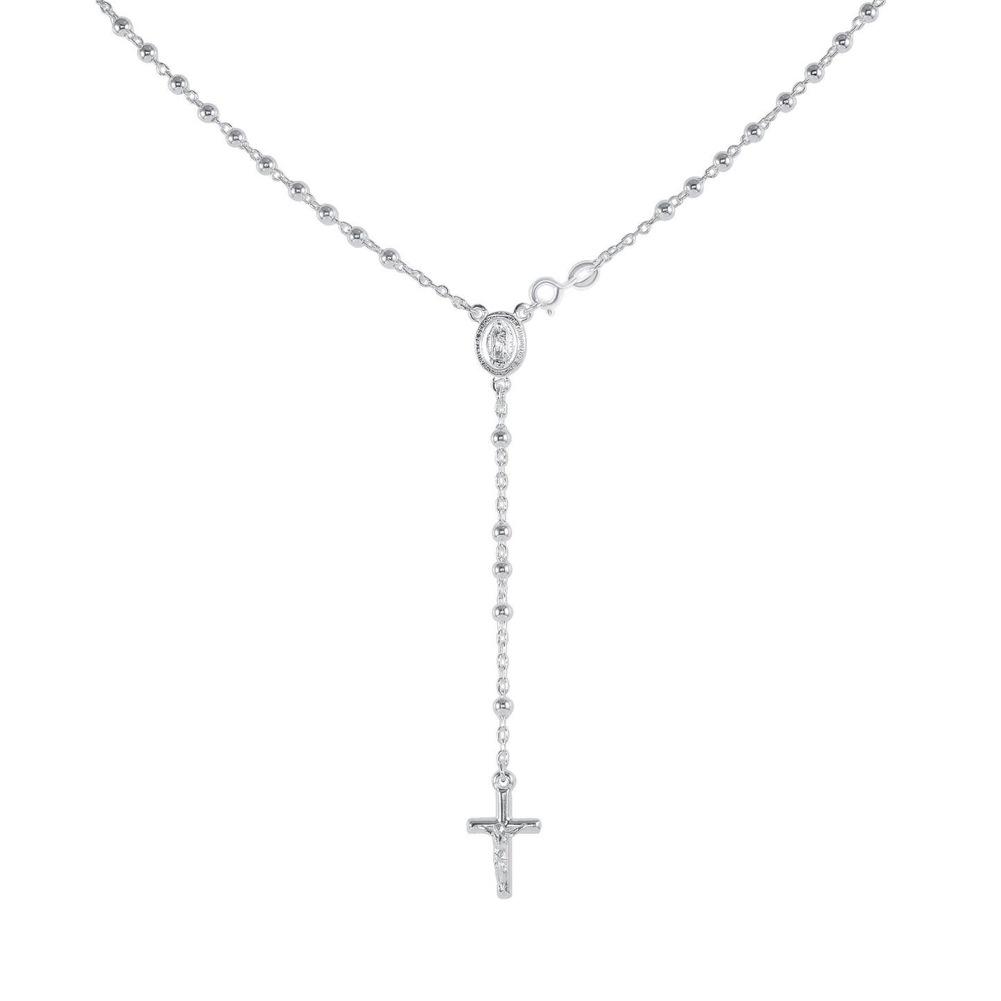 Silver 925 Italian Rosary 4 mm. Necklace. ROSARY4MM