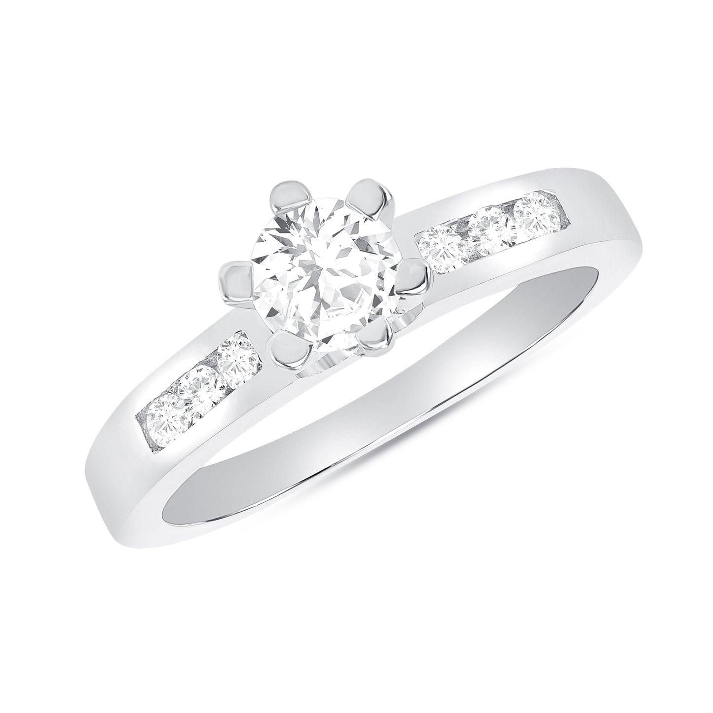 Silver 925 Trios Round Cubic Zirconia Rings. RS0073C3