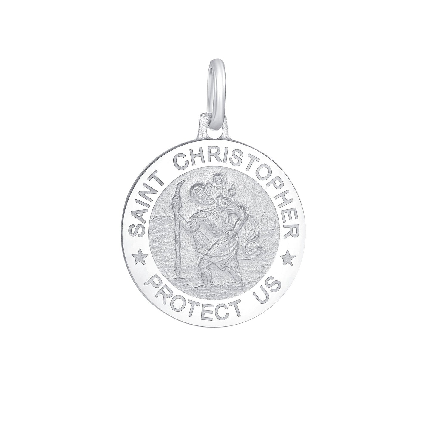 Silver 925 Rhodium Plated Saint Christopher ( San Cristobal ) Pendant. SANC01