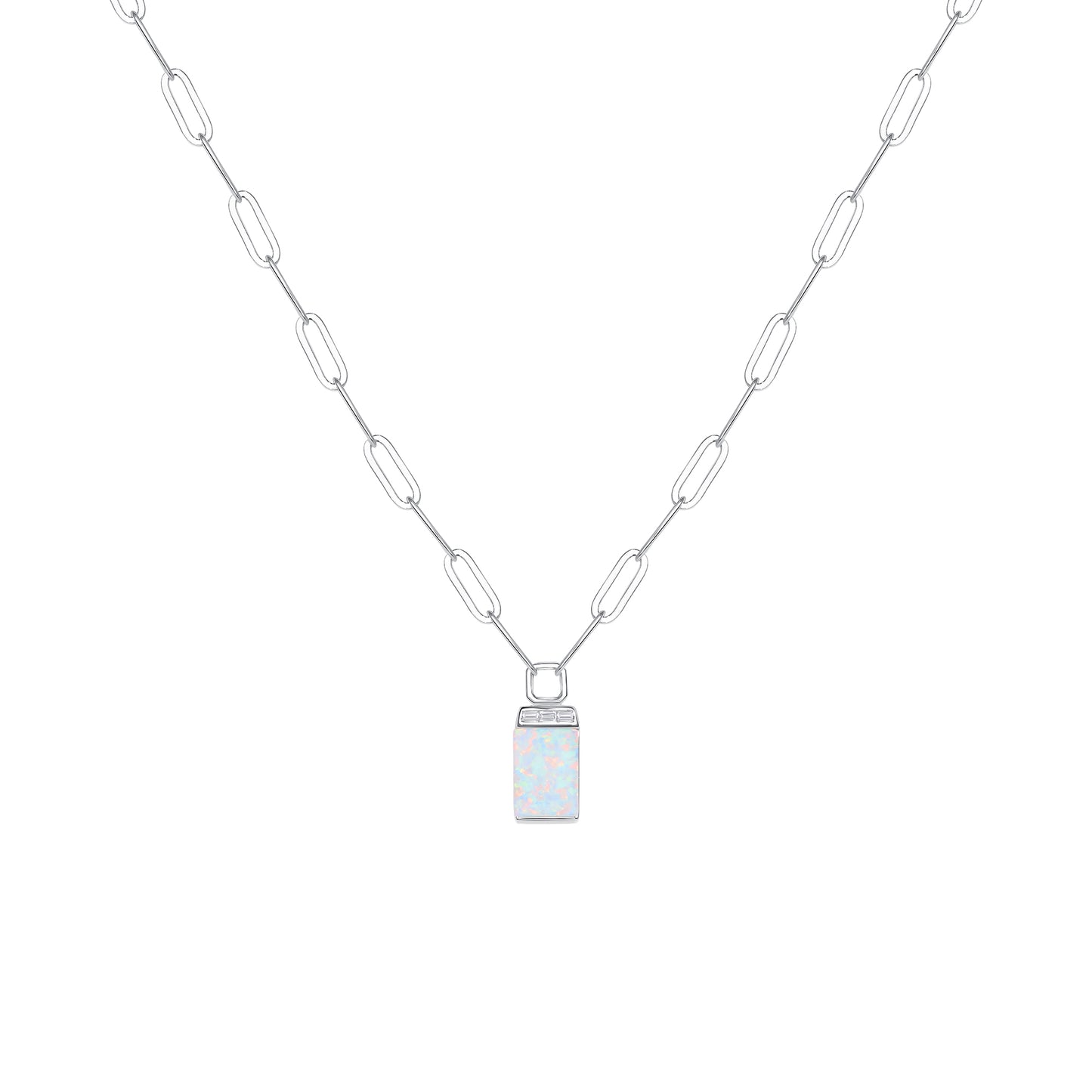 Silver 925 Rhodium Plated Opal and Earring Stone Set. SETDGN1345