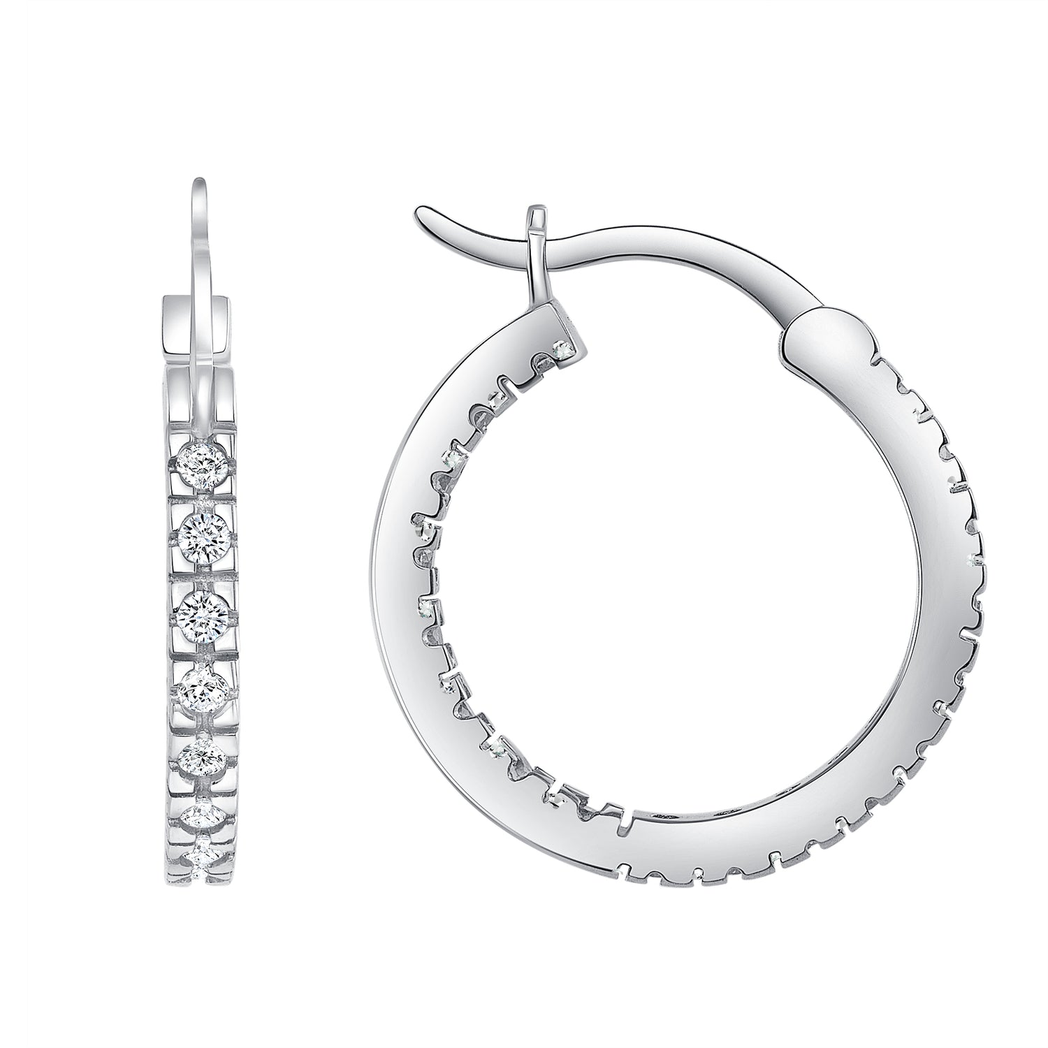 Cubic Zirconia Hoop Earrings