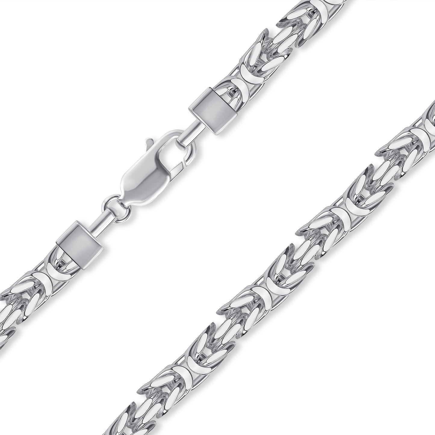 Silver 925 Rhodium Plated Byzantine Chain 11 mm. BYZR11MM