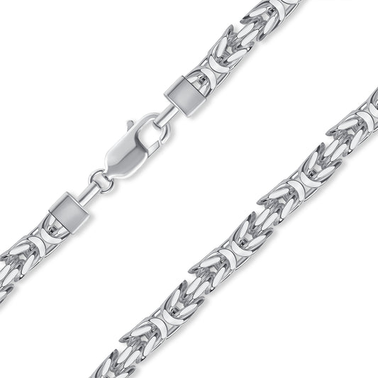 Silver 925 Square Byzantine Flat Chain 4 mm. BYZF5MM