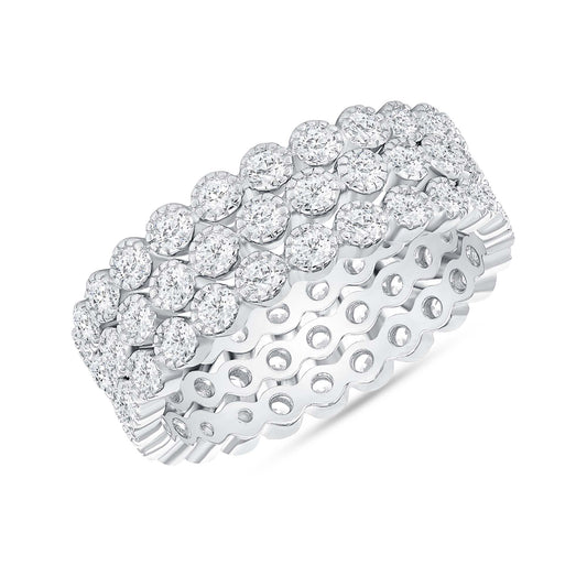 Silver 925 Rhodium Plated Cubic Zirconia Infinity Stackable Ring. BR14959