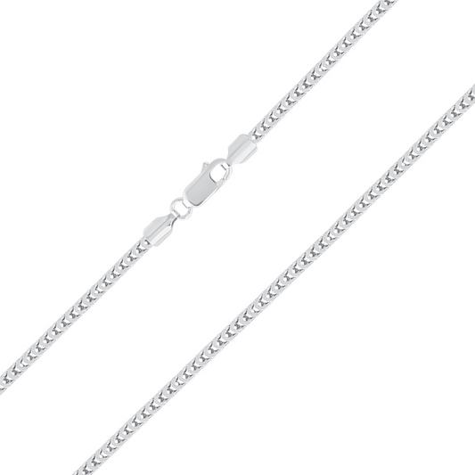 Silver 925 Rhodium Plated Franco Solid Chain. FRANCO100R