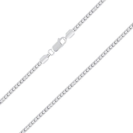 Silver 925 Rhodium Plated Franco Solid Chain 4 mm. FRANCO120R