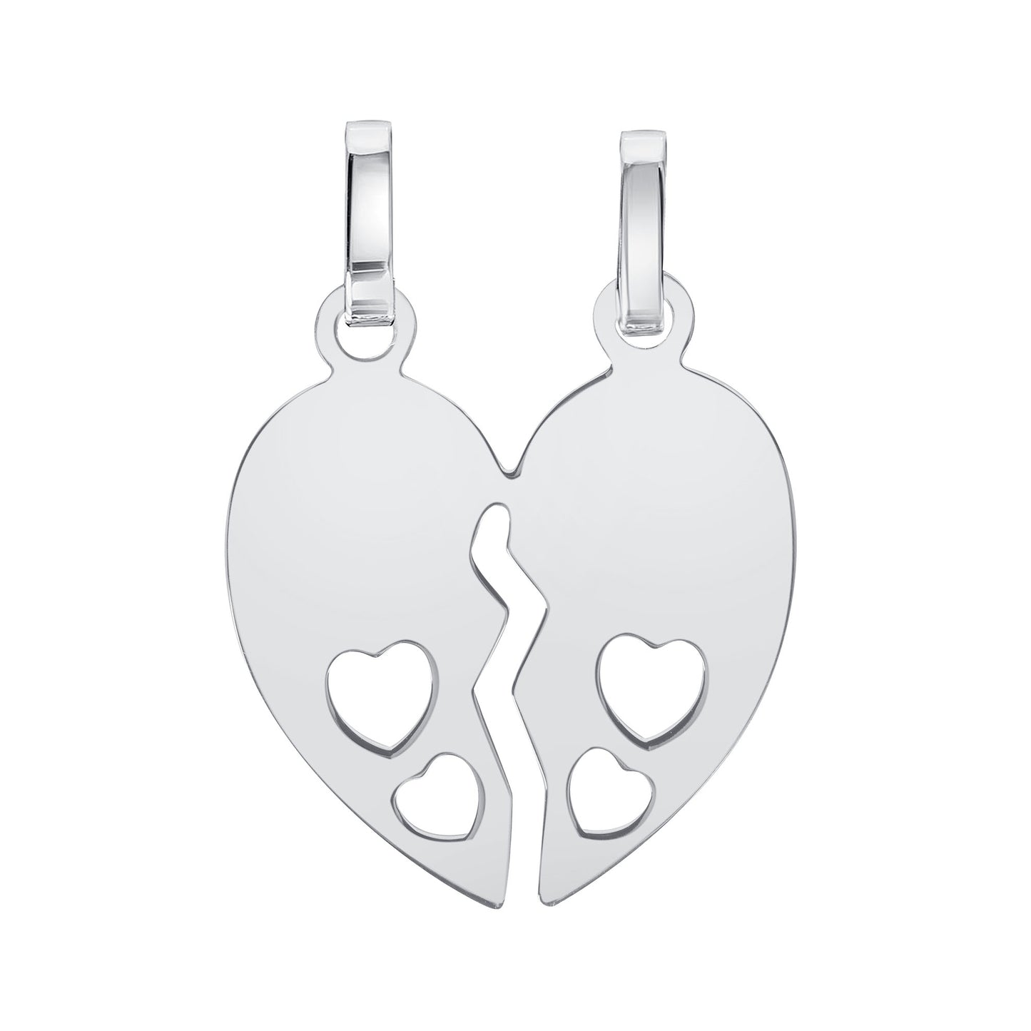 Silver 925 Best Friend Broken Heart Pendant. HEART19