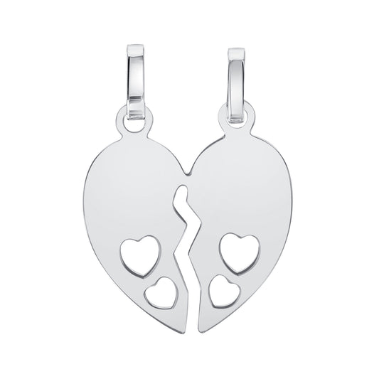 Silver 925 Best Friend Broken Heart Pendant. HEART19