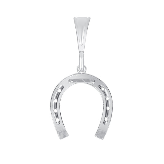 Silver 925 Horseshoe Diamond Cut Pendant. HORSE04