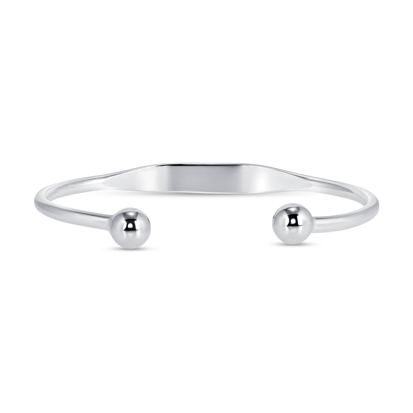 Silver 925 Rhodium Plated IT Ball Cuff Bracelet. ITBR761