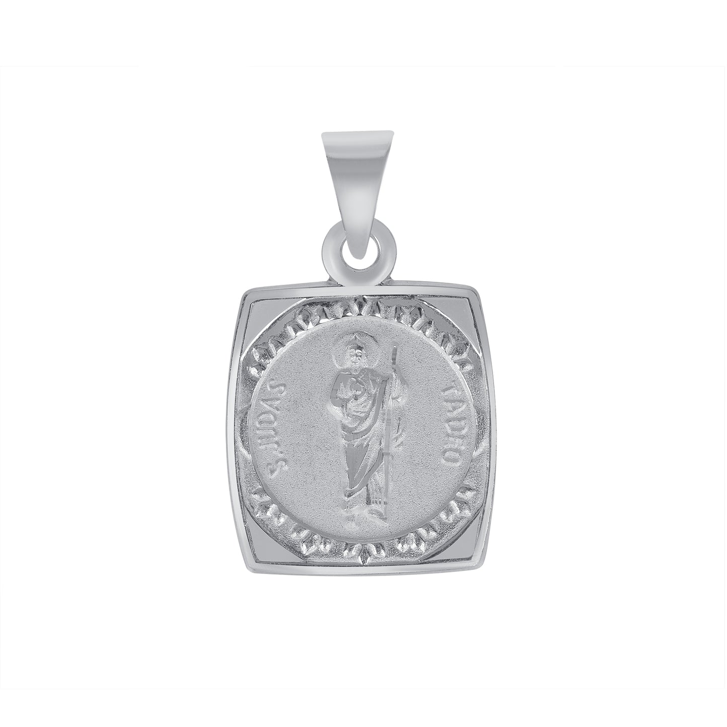 Silver 925 San Judas (Saint Jude) Square Pendant. MEDA76